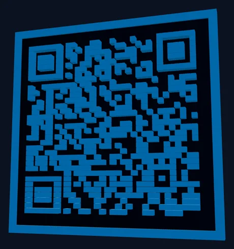 Тот же 3D-QR-код с приподнятой рамкой вокруг пластины