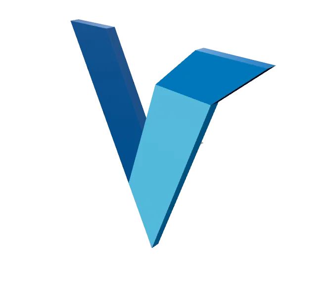 Логотип V Vextrude, экструдированный из многослойного SVG — Глубина 5