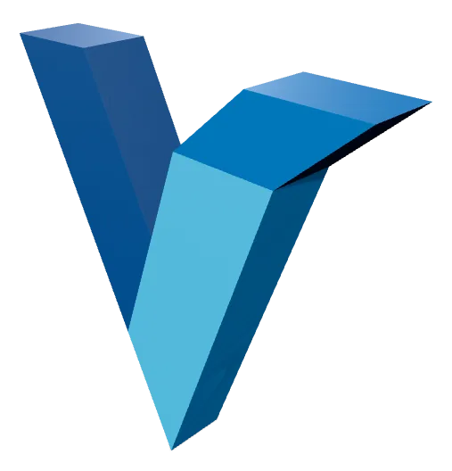 Логотип V Vextrude, экструдированный из многослойного SVG — Зазор 0 · слитно