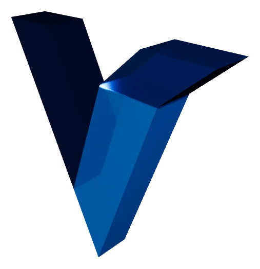 Логотип V Vextrude, экструдированный из многослойного SVG — Стекло