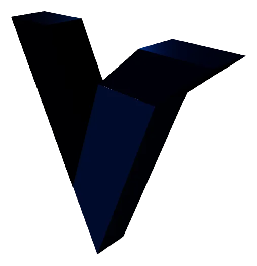 Логотип V Vextrude, экструдированный из многослойного SVG — Металл