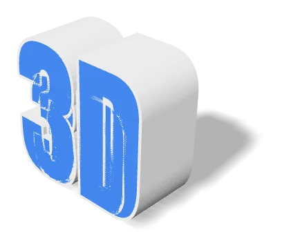 Слово «3D» как трёхмерная модель — Фаска 0 - по умолчанию