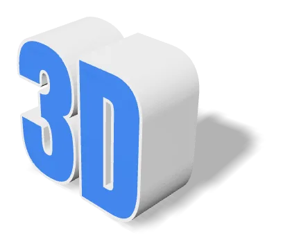 Слово «3D» как трёхмерная модель — Фаска 0,6
