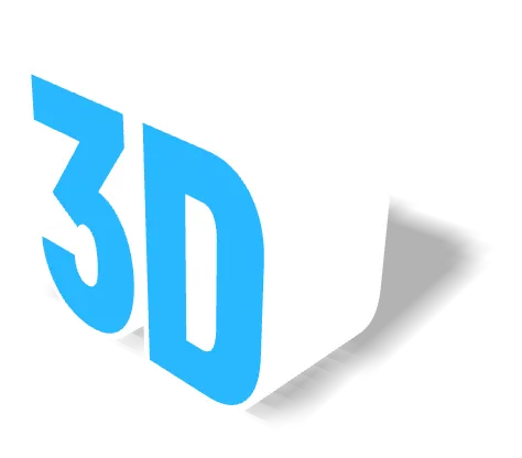 Слово «3D» как трёхмерная модель — Неон