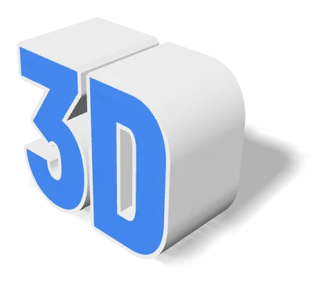 Слово «3D» как трёхмерная модель — Стандартный