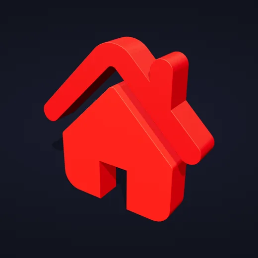 Un modelo 3D de un icono de casa mostrado como Original