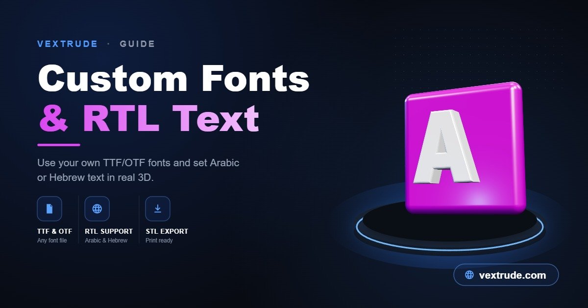 Custom Fonts and Arabic/RTL in 3D Text